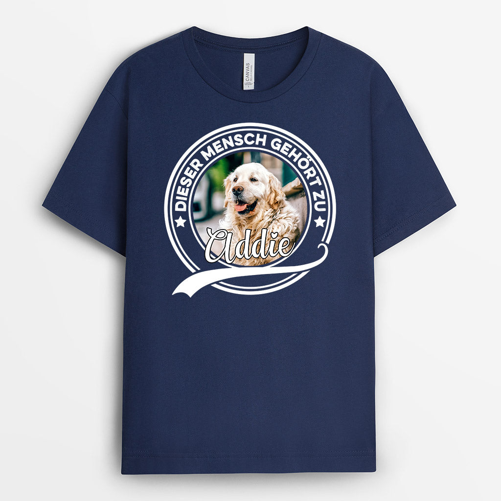 Dieser Mensch Gehört Zu - Personalisierte Geschenke | T-Shirt für Hundebesitzer