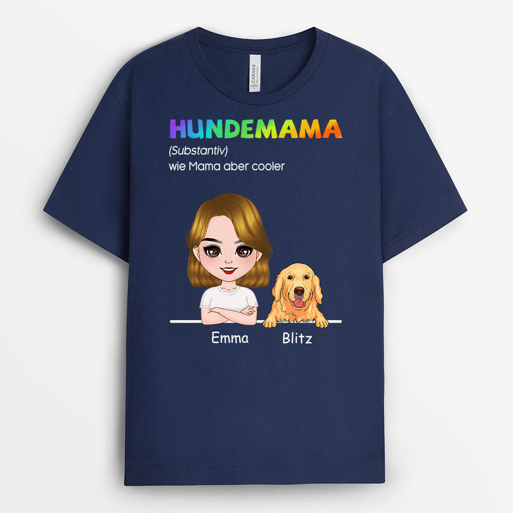 0688AGE3 Personalisierte Geschenke T Shirt Hunde Hundemama Hundebesitzer