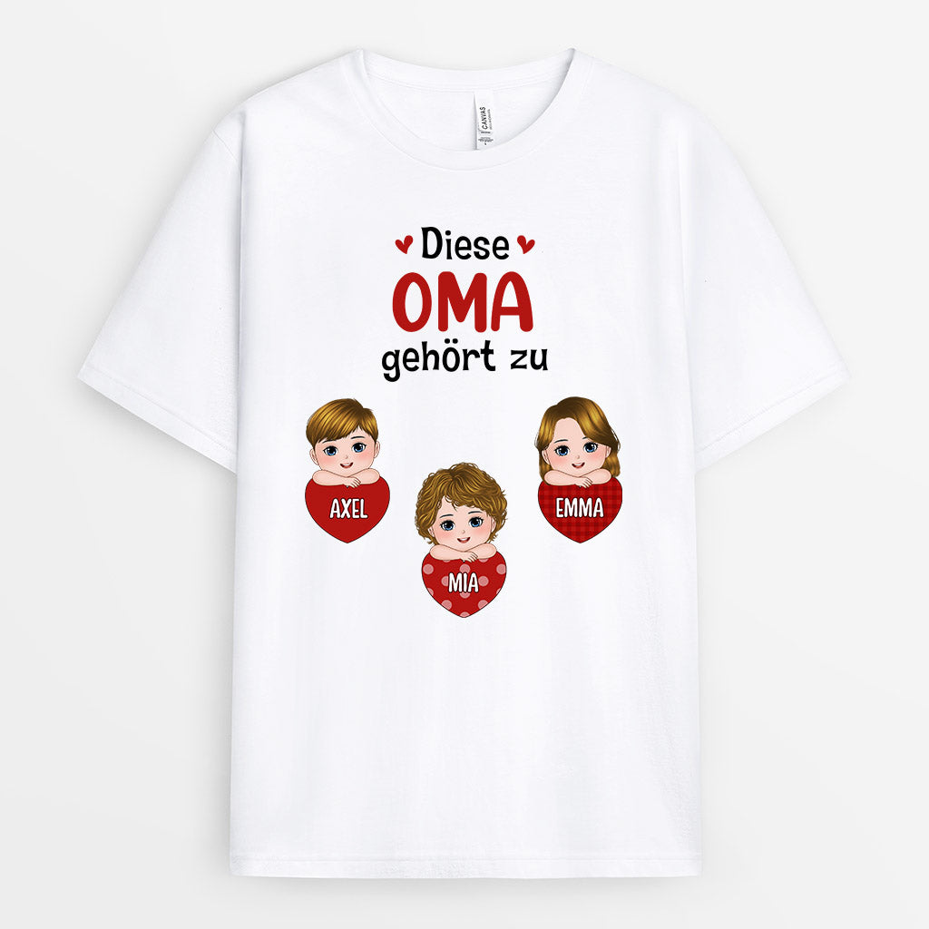 Diese Oma Gehört Zu - Personalisierte Geschenke | T-Shirt für Mama/Oma