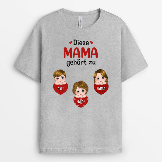 0696AGE2 Personalisierte Geschenke T Shirt Kinder Oma Mama