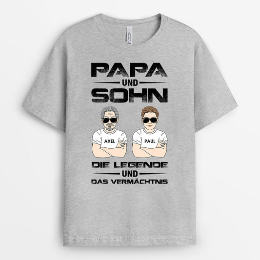 0736Age1 Personalisierte Geschenke T Shirt Papa Opa