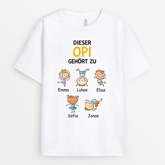 0741Age2 Personalisierte Geschenke T shirt Kinder Papa Opa