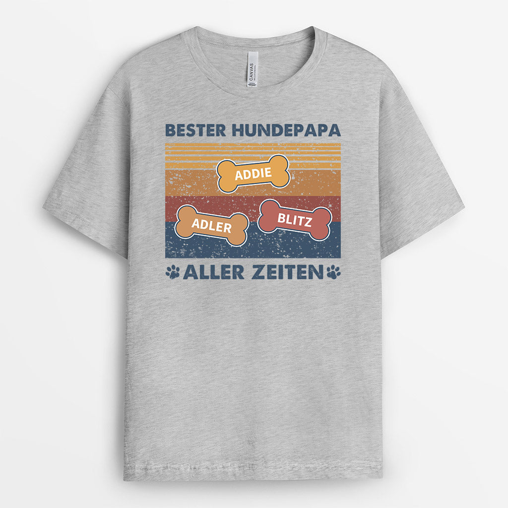 Bester Hunde Papa Aller Zeiten - Personalisierte Geschenke | T-Shirt für Hundebesitzer