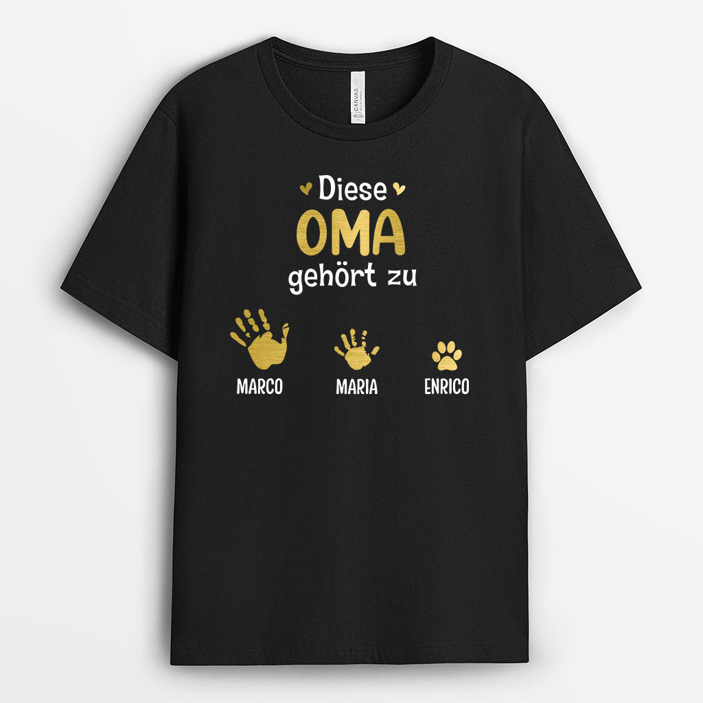 Diese Mama Oma Gehört Zu - Personalisierte Geschenke | T-Shirt für Mama/Oma