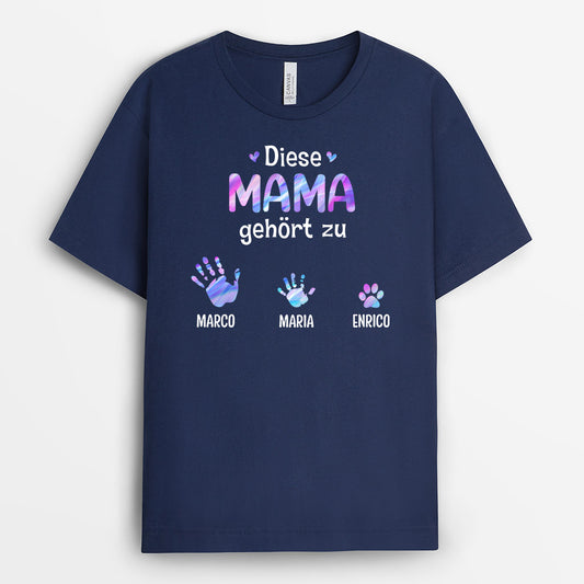 0748Age3 Personalisierte Geschenke T Shirt Handabdrucke Oma Mama Muttertag