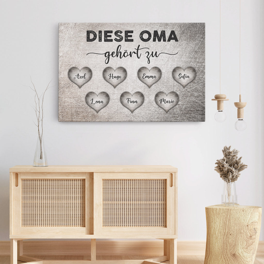 0751Cge3 Personalisierte Geschenke Leinwand Kinder Enkelkinder Mama Oma
