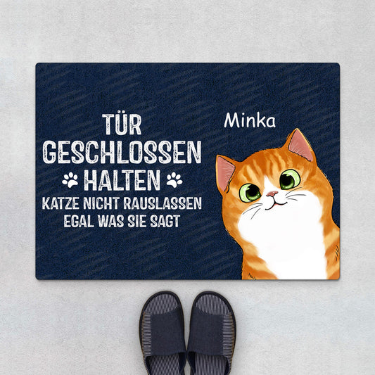 0764DGE1 Personalisierte Geschenke Fussmatte Katzen Katzenbesitzer