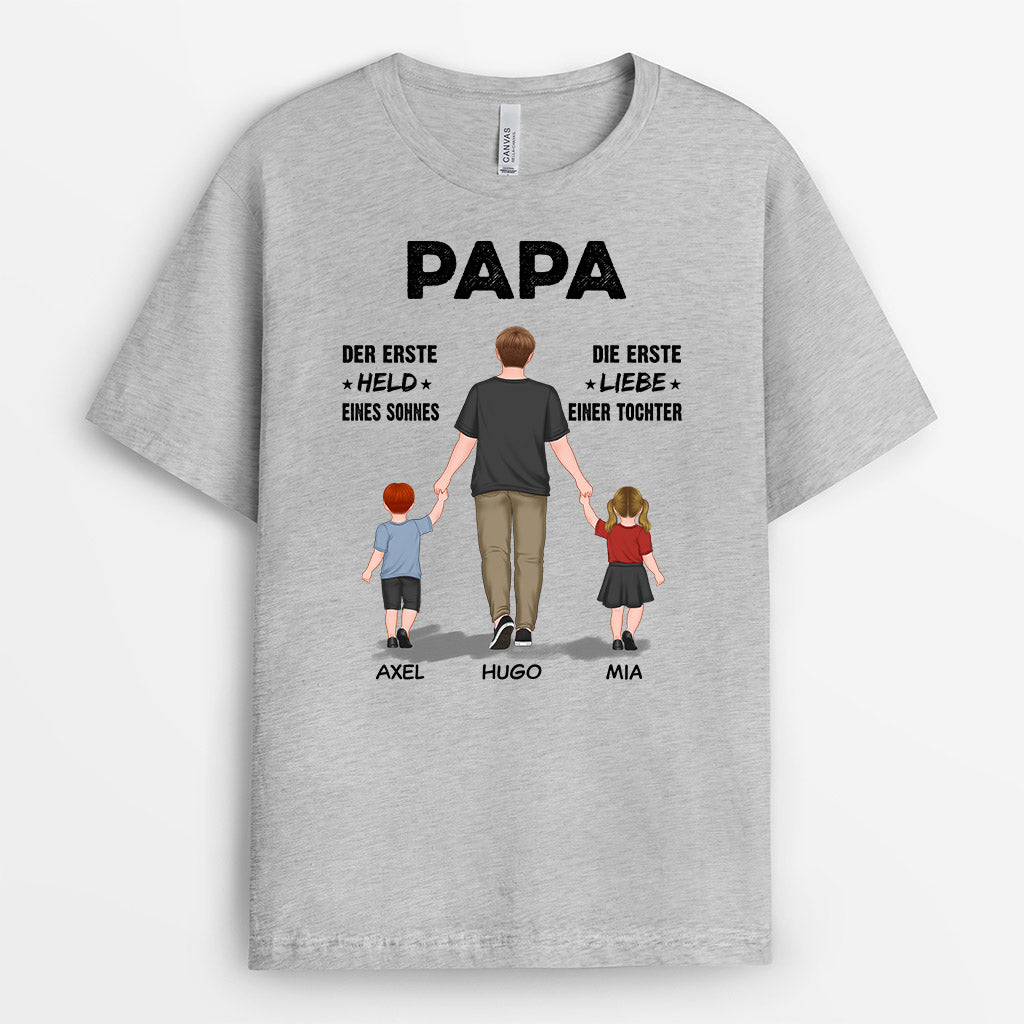 Der Erste Held - Personalisierte Geschenke | T-Shirt für Papa/Opa