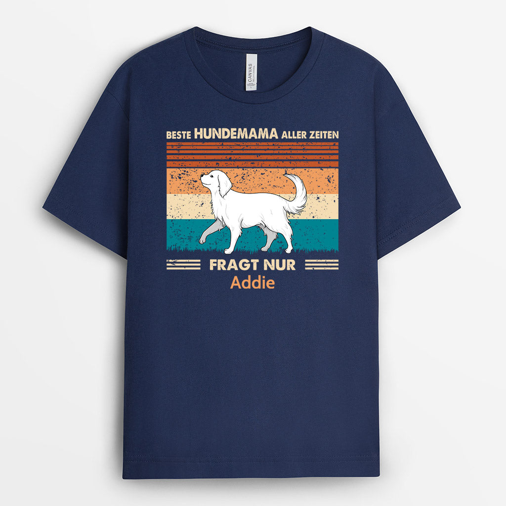 0781AGE2 Personalisierte Geschenke T Shirt Beste Hundemama Hundebesitzer Hundeliebhaber
