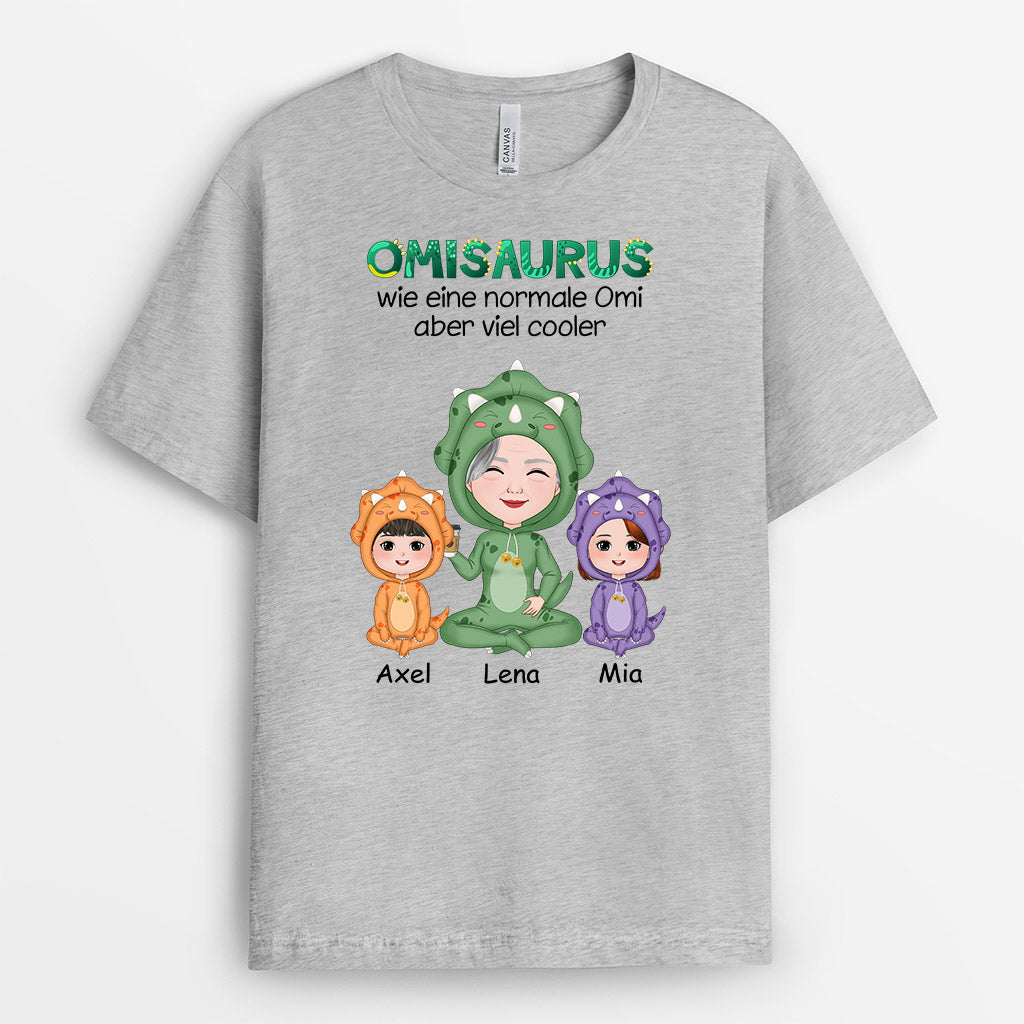 0791AGE2 Personalisierte Geschenke T Shirt Saurus Kinder Enkelkinder Mama Oma