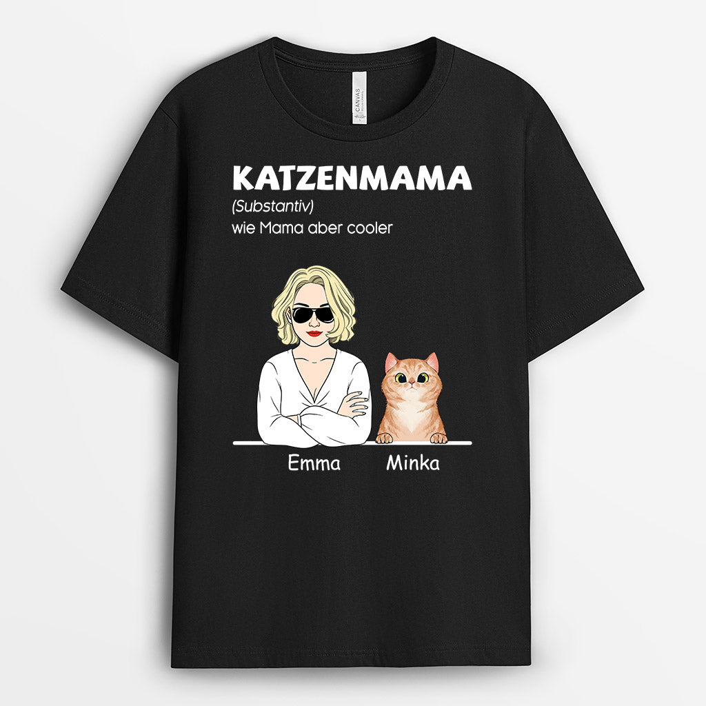 Coole Katzenmama - Personalisierte Geschenke | T-Shirt für Katzenbesitzer