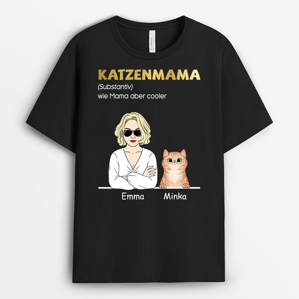 0798AGE3 Personalisierte Geschenke T Shirt Katzen Katzenliebhaber Katzenbesitzer
