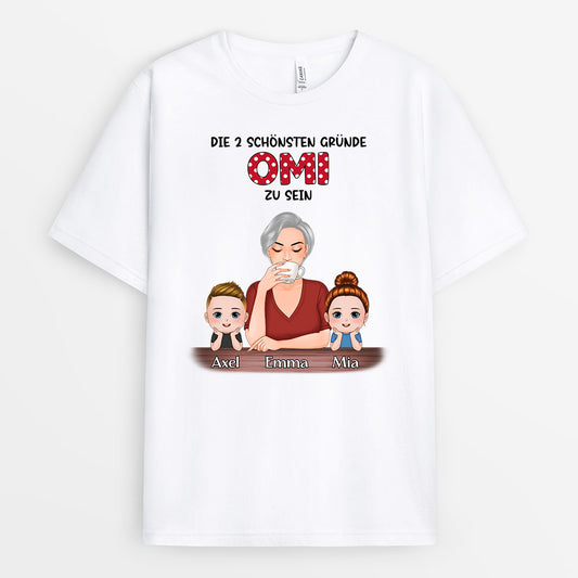 0799AGE1 Personalisierte Geschenke T Shirt Punktmuster Kinder Mama Oma