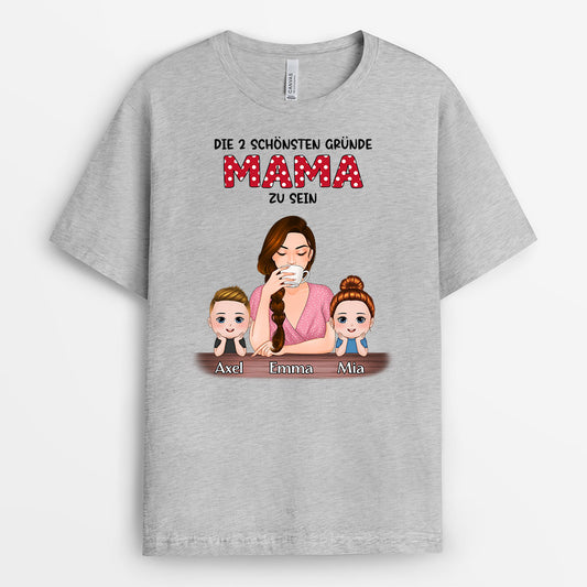 0799AGE2 Personalisierte Geschenke T Shirt Punktmuster Kinder Mama Oma