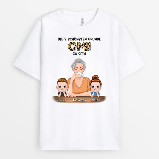 0800AGE1 Personalisierte Geschenke T Shirt Leopard Kinder Mama Oma