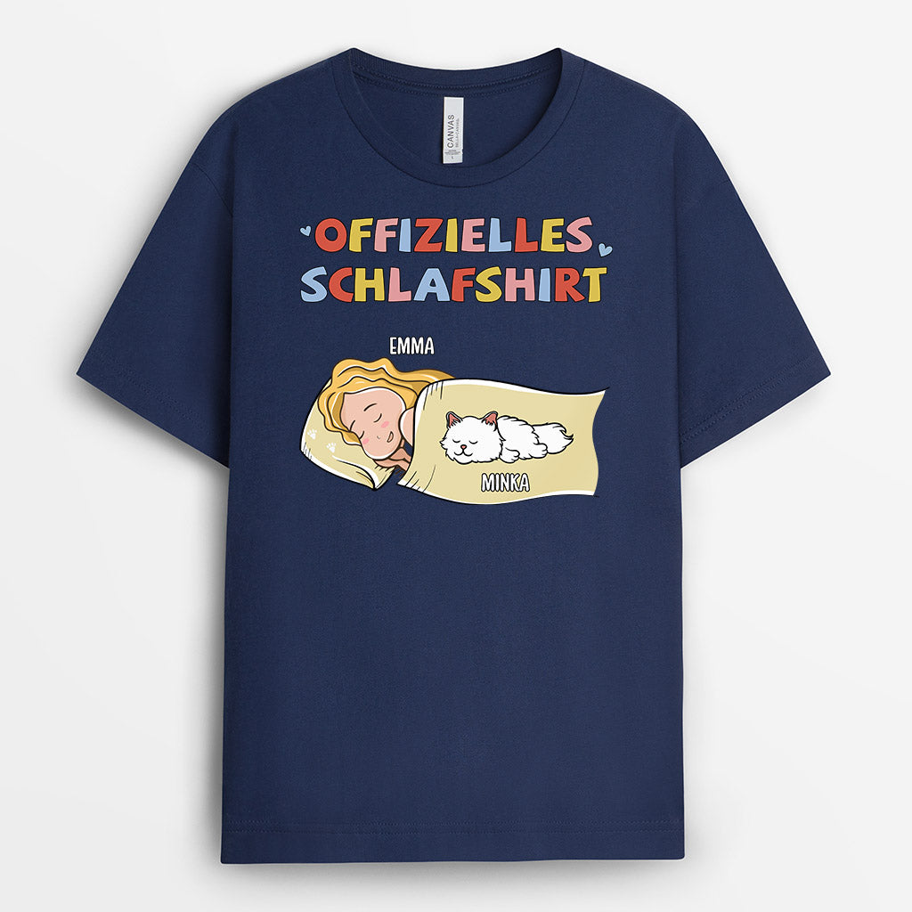 Offizielles Schlafshirt - Personalisierte Geschenke | T-Shirt für Katzenbesitzer