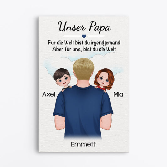 0823CGE1 Personalisierte Geschenke Leinwand Kinder Enkel Papa Opa