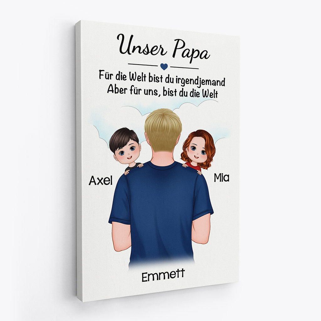 0823CGE2 Personalisierte Geschenke Leinwand Kinder Enkel Papa Opa