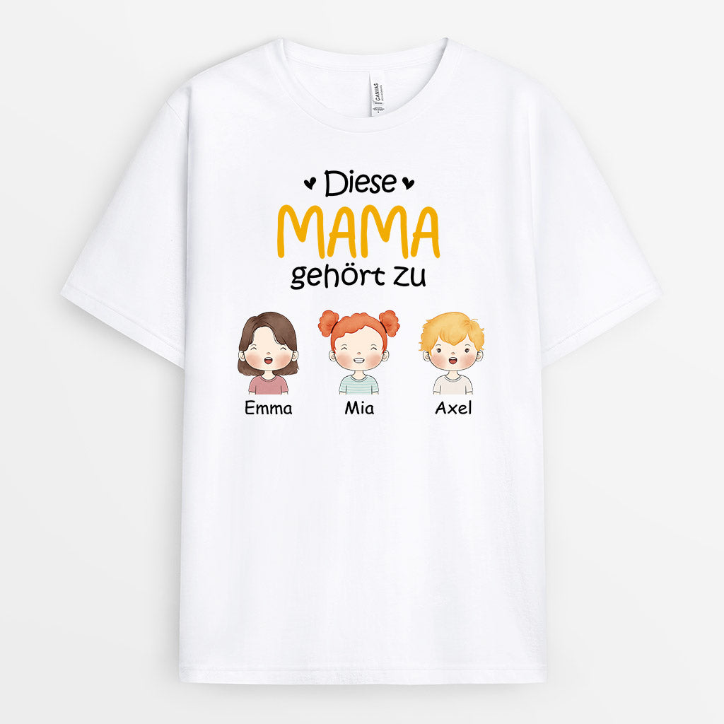 Diese Mama Gehört Zu - Personalisierte Geschenke | T-Shirt für Mama/Oma