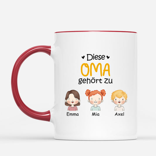 0827MGE2 Personalisierte Geschenke Tasse Enkelkinder Kinder Oma Mama