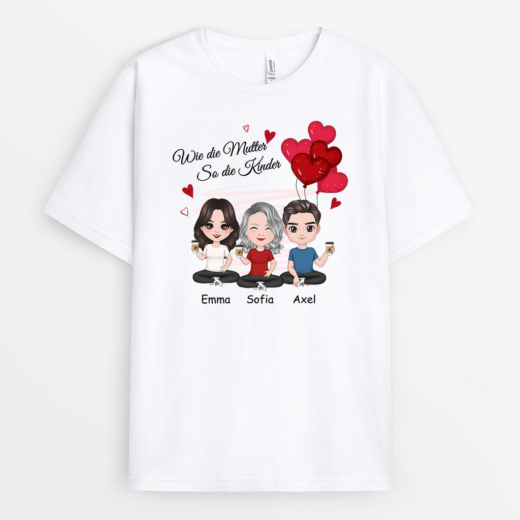 Personalisiertes Wie Mutter Rote Herzen T-Shirt
