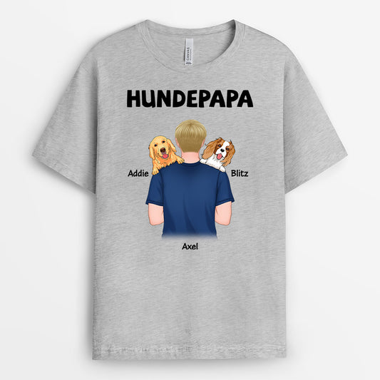 0834AGE2 Personalisierte Geschenke T Shirt Hunde Hundebesitzer Hundepapa