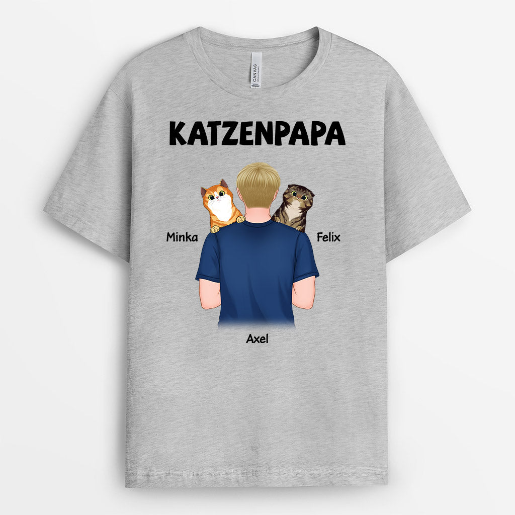 Katzen Papa - Personalisierte Geschenke | T-Shirt für Katzenbesitzer