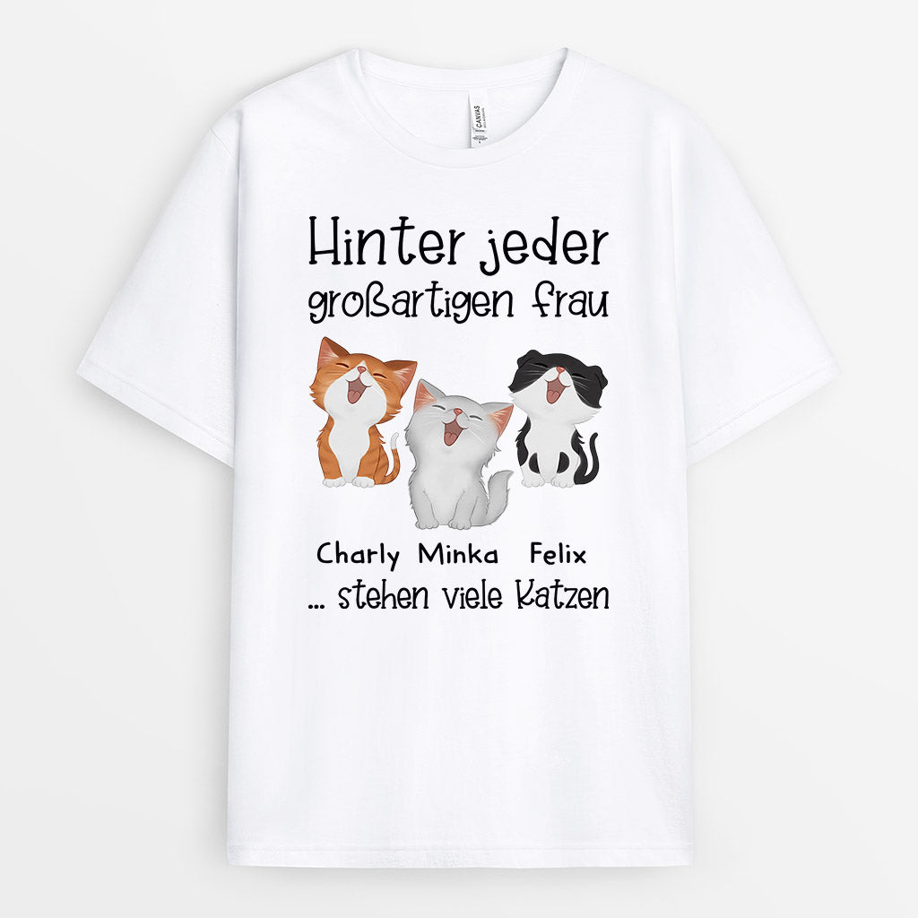 0839AGE1 Personalisierte Geschenke T Shirt Katze Katzenvater Katzenbesitzer