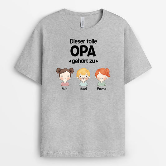0840AGE2 Personalisierte Geschenke T Shirt Kinder Papa Opa