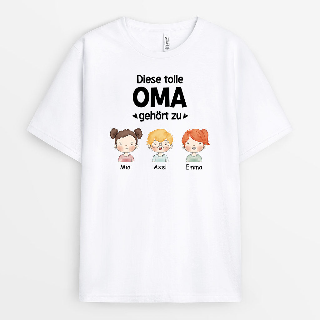 0840AGE3 Personalisierte Geschenke T Shirt Kinder Mama Oma