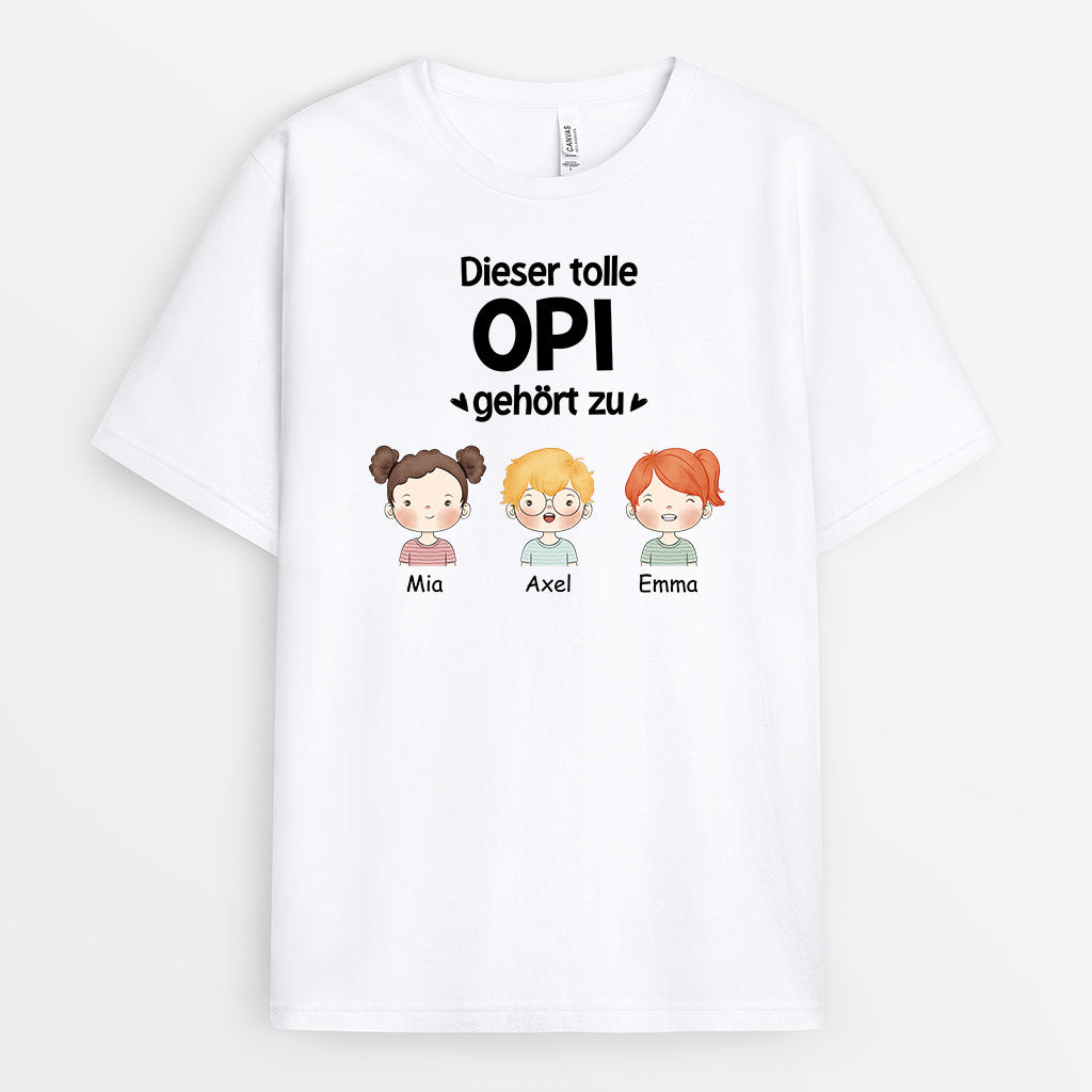 0840AGE3 Personalisierte Geschenke T Shirt Kinder Papa Opa
