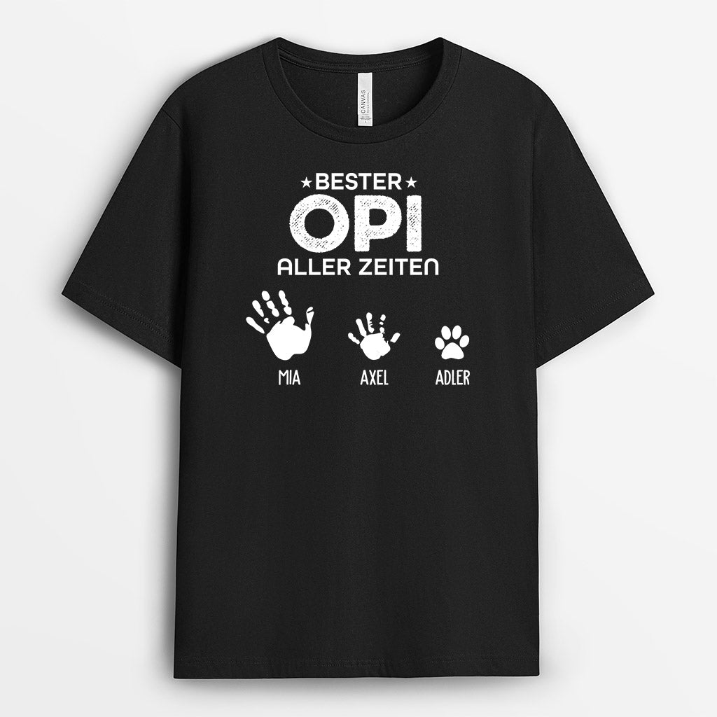 0854AGE3 Personalisierte Geschenke T Shirt Kinder Enkelkinder Papa Opa