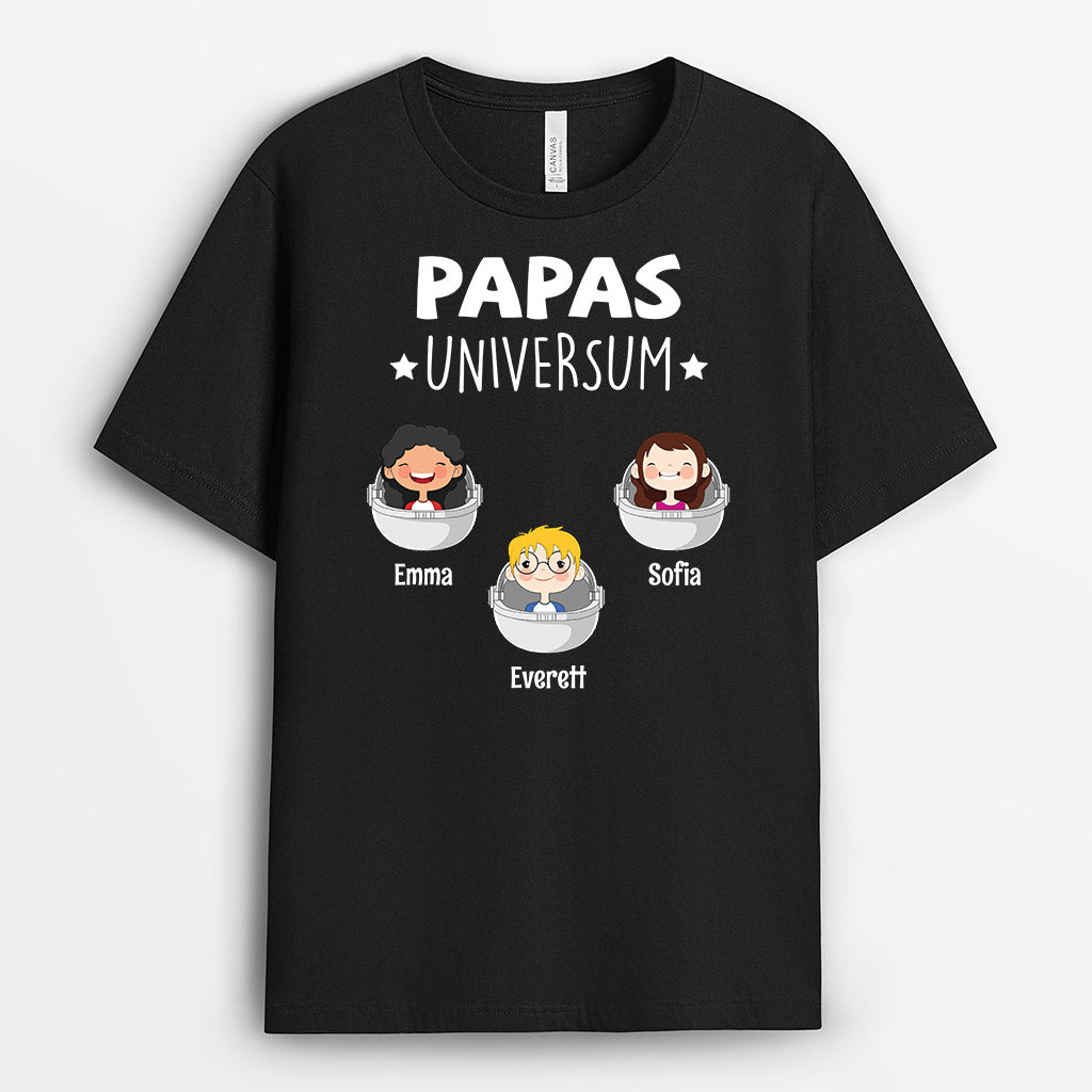 0855AGE1 Personalisierte Geschenke T Shirt Universum Papa Opa