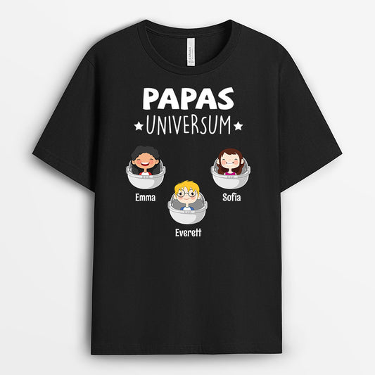 0855AGE1 Personalisierte Geschenke T Shirt Universum Papa Opa