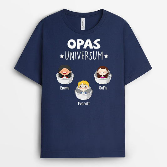 0855AGE2 Personalisierte Geschenke T Shirt Universum Papa Opa