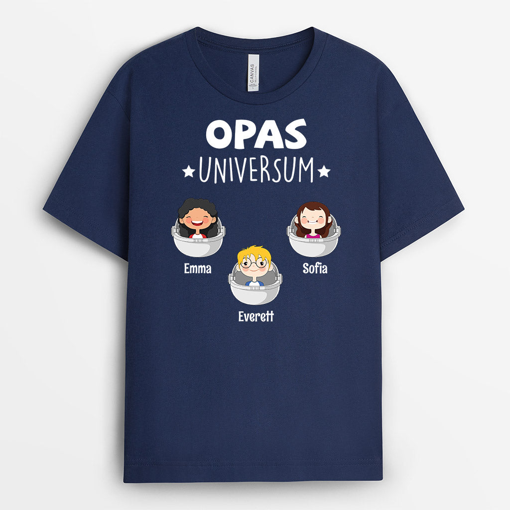 Papas Universum - Personalisierte Geschenke | T-Shirt für Papa/Opa