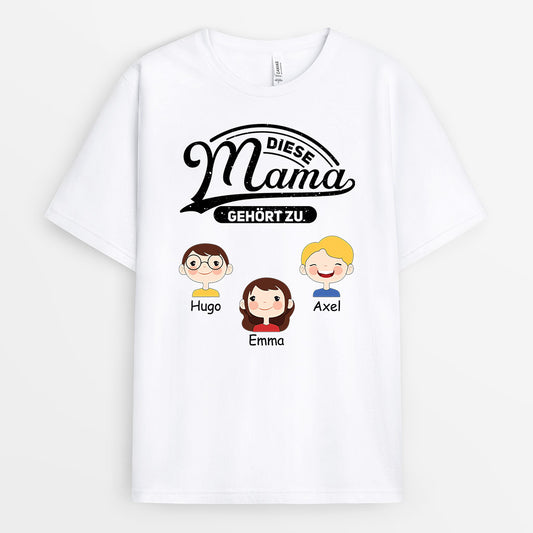 0856AGE1 Personalisierte Geschenke T Shirt Kinder Enkelkinder Mama Oma