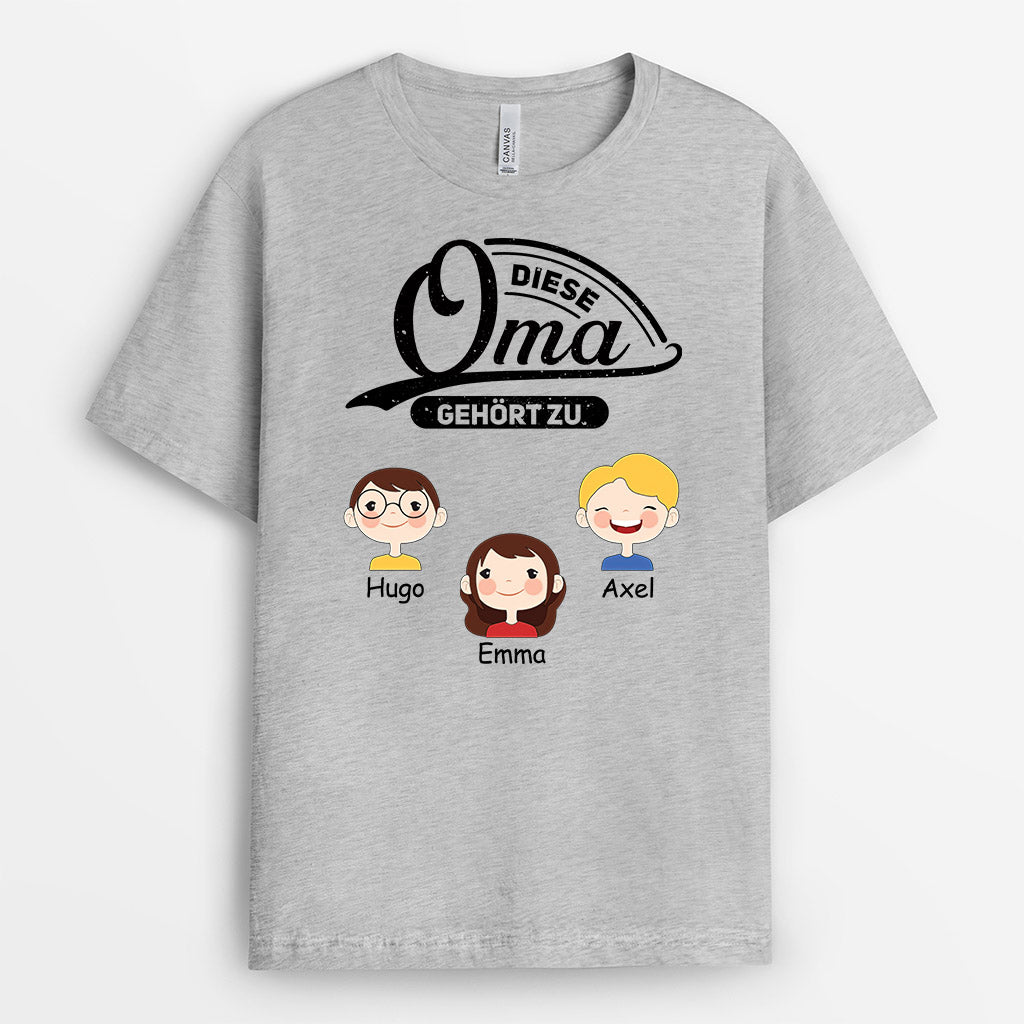0856AGE2 Personalisierte Geschenke T Shirt Kinder Enkelkinder Mama Oma