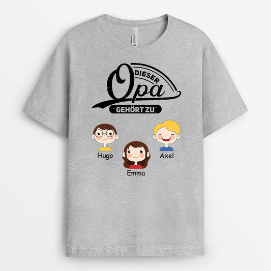 0856AGE2 Personalisierte Geschenke T Shirt Kinder Enkelkinder Papa Opa