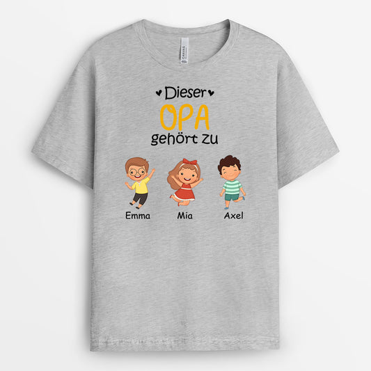 0865AGE2 Personalisierte Geschenke T Shirt Kinder Enkelkinder Papa Opa