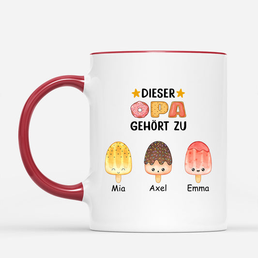 0876MGE2 Personalisierte Geschenke Tasse Kinder Enkelkinder Papa