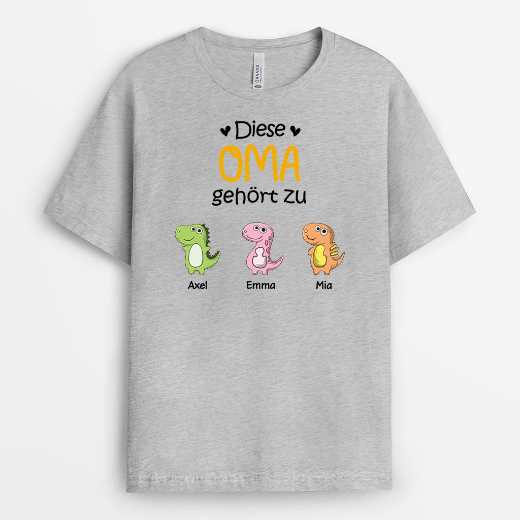 0879AGE2 Personalisierte Geschenke T Shirt Kinder Enkelkinder Mama Oma