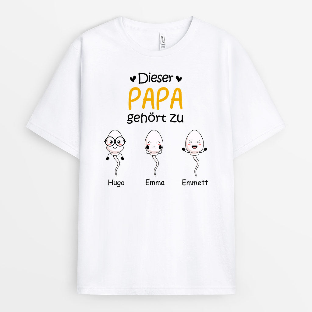 Personalisiertes Dieser Papa Gehört Zu T-Shirt