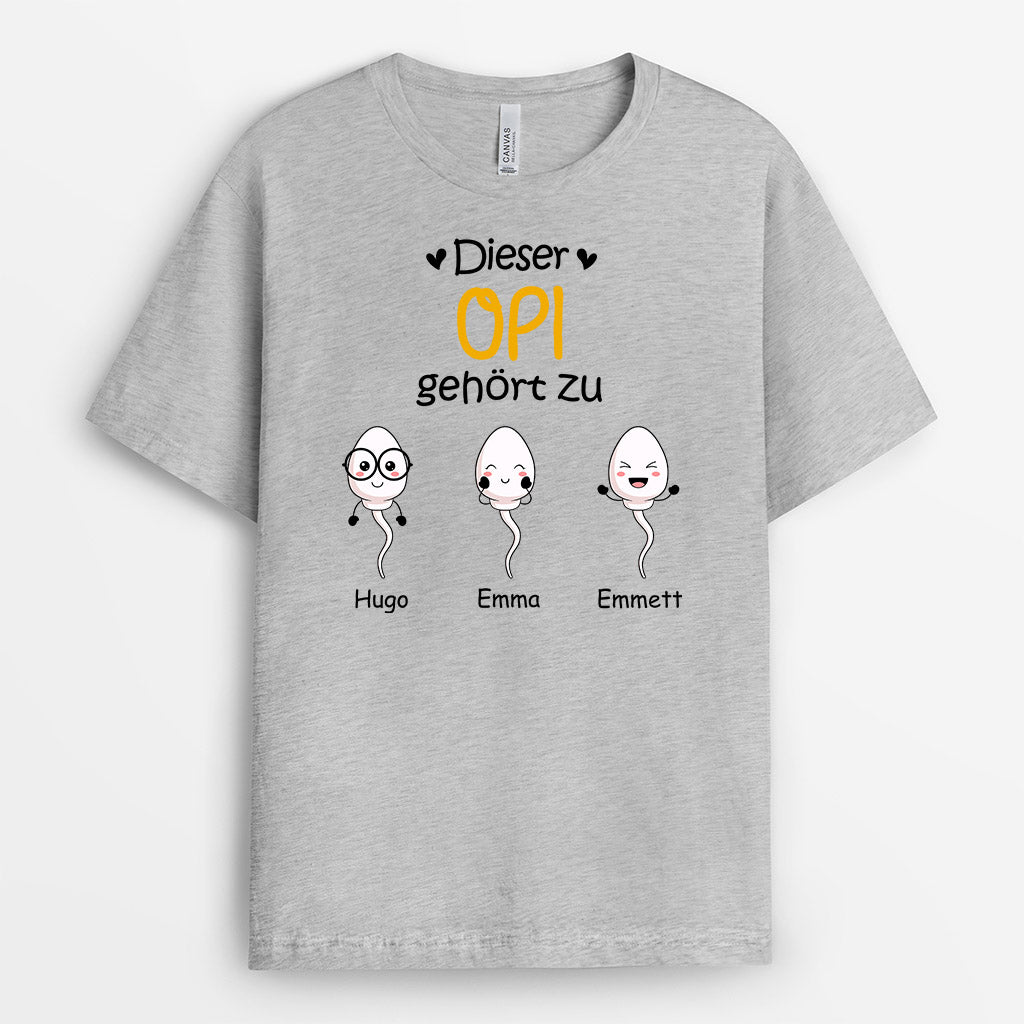 0885AGE2 Personalisierte Geschenke T Shirt Kinder Enkelkinder Papa Opa