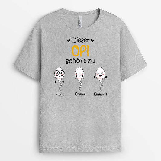 0885AGE2 Personalisierte Geschenke T Shirt Kinder Enkelkinder Papa Opa