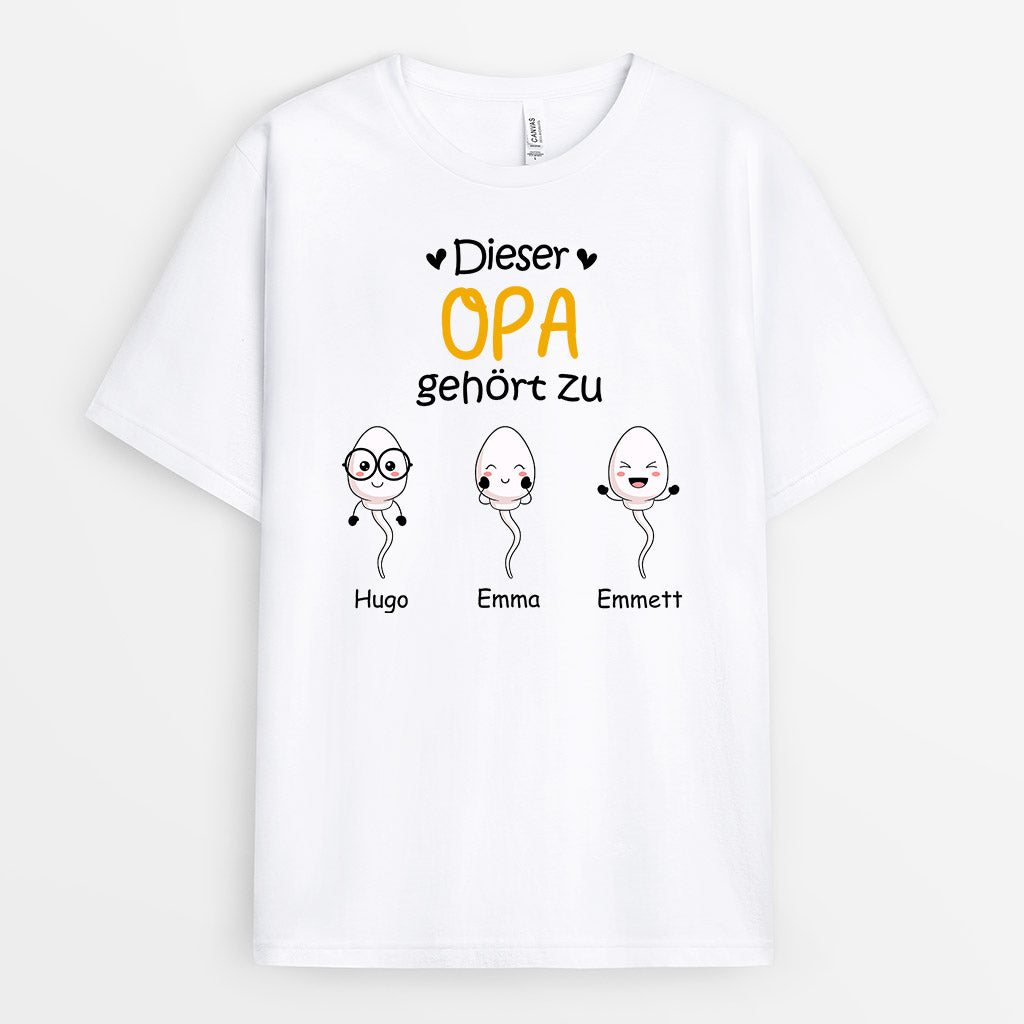 0885AGE3 Personalisierte Geschenke T Shirt Kinder Enkelkinder Papa Opa