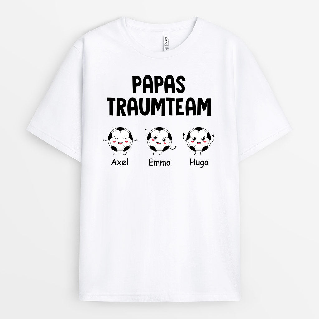 0893AGE1 Personalisierte Geschenke T Shirt Traum Team Kinder Enkelkinder Papa Mama