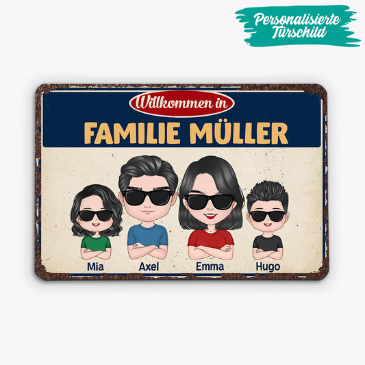 0896EGE2 Personalisierte Geschenke Outdoor Turschild Mama Papa Familie
