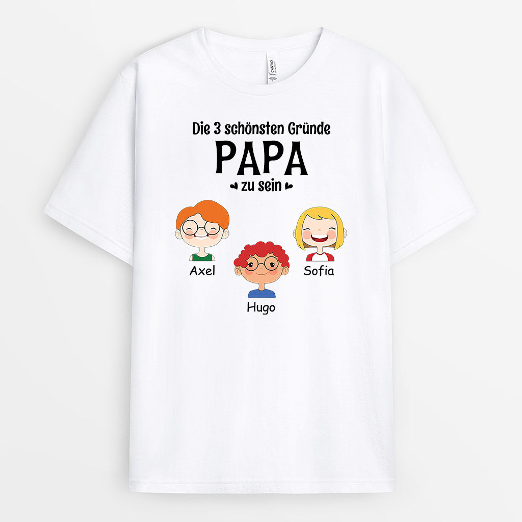 Die Wichtigsten Gründe - Personalisierte Geschenke | T-Shirt für Papa/Opa