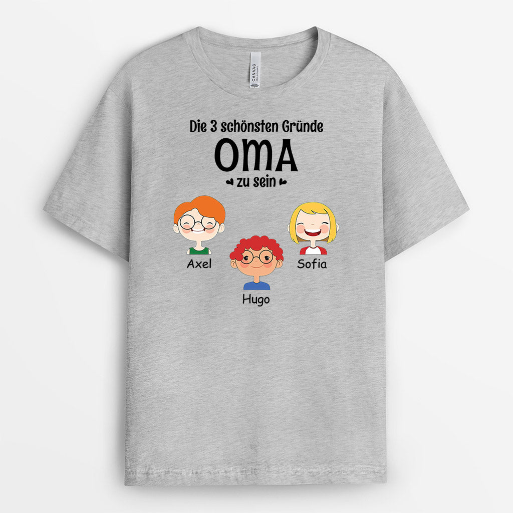 Die Wichtigsten Gründe - Personalisierte Geschenke | T-Shirt für Mama/Oma